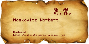 Moskovitz Norbert névjegykártya